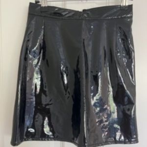 Faux gloss leather skirt